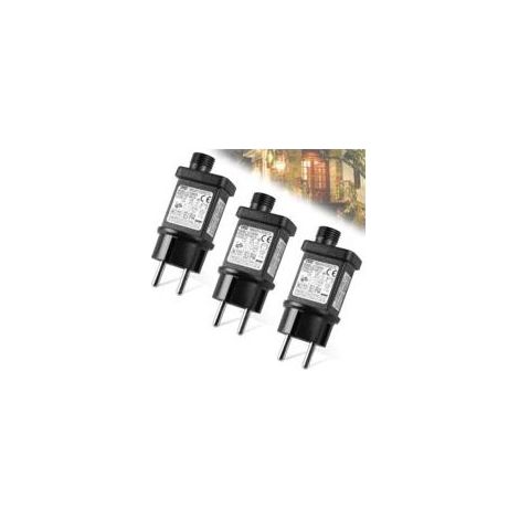 Trasformatore LED 31V 6W: 3 pezzi con spina lampeggiante e funzione timer, trasformatore LED impermeabile IP44, funzione memoria, 8 modalità, per luci di Natale (1/4)