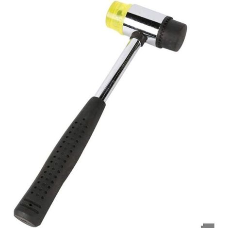 Marteau en caoutchouc double face Ø35 mm aluminium pour pose et réparation (noir) (1/4)