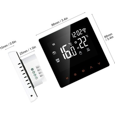Eosnow Wi-Fi-Smart-Thermostat, digitaler Temperaturregler, APP-Steuerung, LCD-Display, Touchscreen, programmierbare elektrische Fußbodenheizung für Zuhause, Schule, Büro, Hotel, 16 A