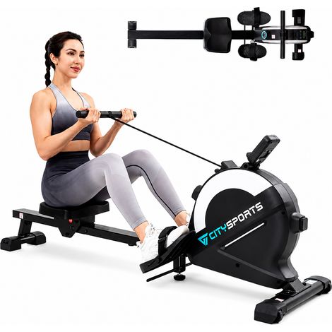 CITYSPORTS Magnetisches Rudergerät für Zuhause HC1 PRO - 16 Widerstandsstufen, LCD-Display, Flüsterleise, Ergonomischer Sitz, Kompakt & Transportrollen - Schwarz (1/5)