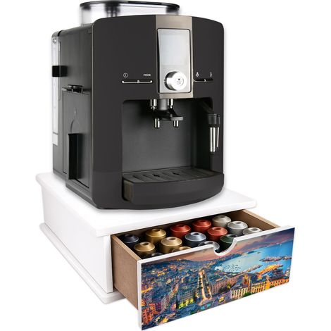 Lupia -  Cassetto Porta Cialde Caffè e Porta Capsule 27x33x11 cm NAPOLI GOLFO DI SERA