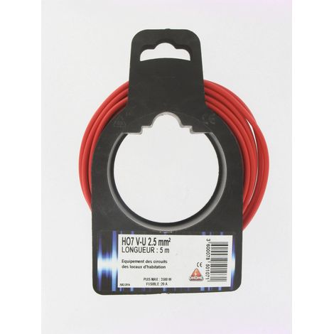 Kabel H07 V-U 2,5 mm² 5 Rot
