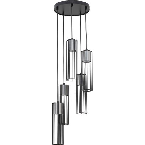Suspension industrielle noir/argent 5xGU10 Fobia Sigma (1/3)