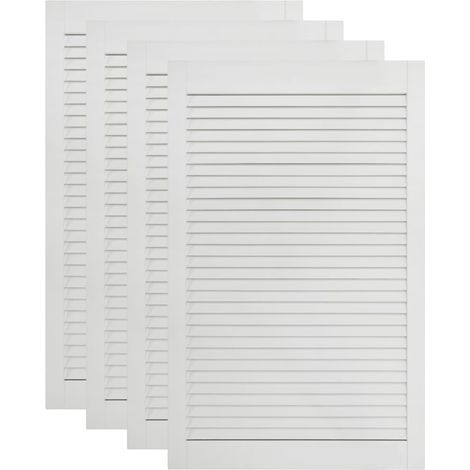 Portes à persiennes 4 pièces bois de pin massif blanc 99,3 x 59,4 cm