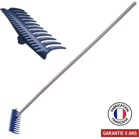 Rastrello reversibile con 12/22 denti, in nylon rinforzato e fibra di vetro – manico da 165 cm, certificato PEFC OUTILS PERRIN