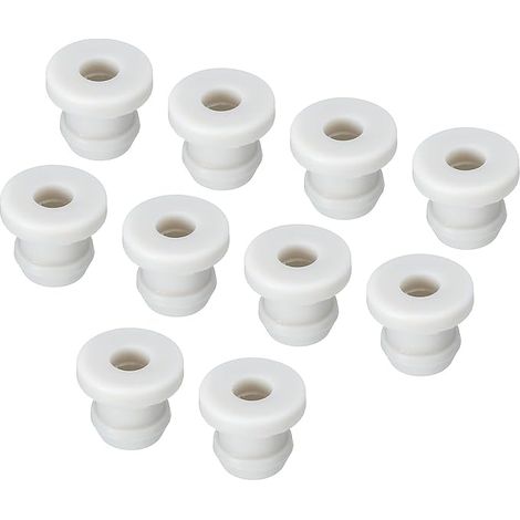 Carabiner Rubber Grommet Plug 10mm OD 4mm ID Seal Anti-Scratch Grey for Electrical Box Cable Pipe, Pack of 20 (1/5)