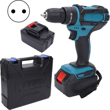 Perceuse sans fil à main avec visseuse sans balais, outil de perçage rechargeable au lithium, prise UE 110-240V (1/5)