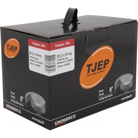 Coilnägel ZE 2,1x35mm Ring feuerverzinkt 0° Tjep ZE65 ZE75 Coilnagler Paslode Duo Fast CPN65 2,6M-EN12608