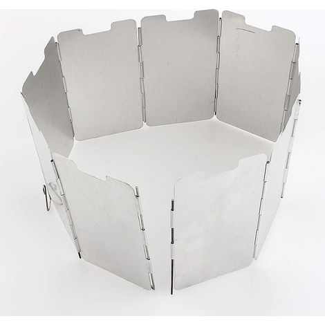 Windschutz für Klappkocher – 9-teilig – Aluminiumlegierung – Effektiver Windschutz – Ideal für Camping und Wandern – Silber, 13,5 x 7,5 cm (1/5)