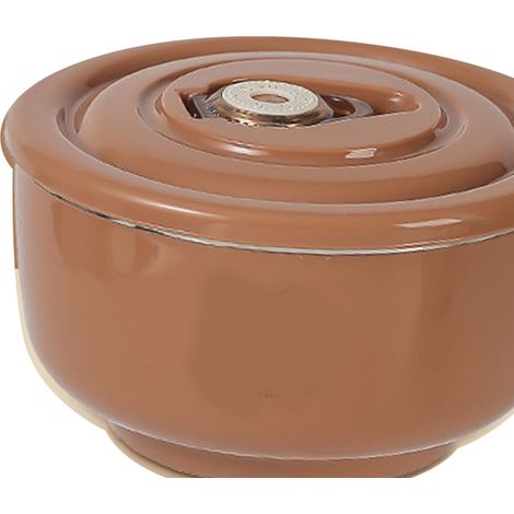 Schüssel aus Edelstahl 304, auslaufsichere Schüssel für Zuhause und Kinder, dickwandige, doppelwandige Isolierschüssel mit Deckel, kaffeefarben (1/5)