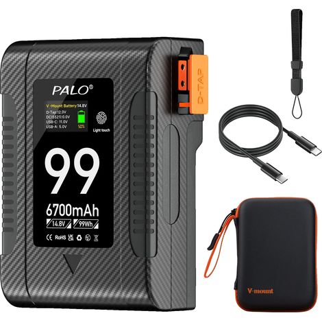 Batería V-Mount, capacidad de 99 Wh/199 Wh, compatible con cámaras y luces, BP-99W-C (1/2)