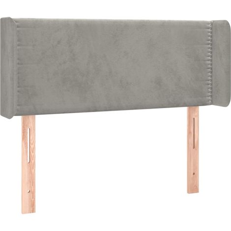 Testiera letto accessorio camera da letto mobili LED 93 x 16 x 78/88 cm tessuto in velluto grigio chiaro TDL0201216