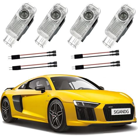 Autolichtprojektor, LED-Autotürlicht, Autotür-Logoprojektor, für A1/A3/A4/A5/A6/Q3/Q5/Q7/A7/A8/R8/TT (4 Stück).