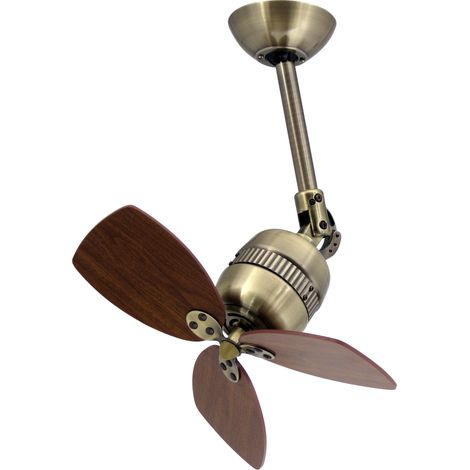 Ventilatore a soffitto aireRyder Design Toledo in ottone anticato con interruttore a parete