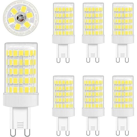 Ampoule LED, lot de 6, culot G9, 10 W, 6000 K, pour usage résidentiel, commercial ou remplacement des sources lumineuses conventionnelles.-AquaForge