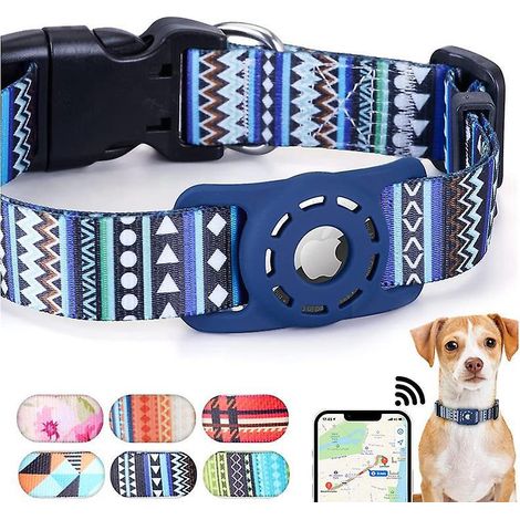 collier Chat -l-bleu Impression Numrique Collier Pour Chat Airtag Support Airtag Boucle De Scurit,collier Chat Personnalis (1/5)