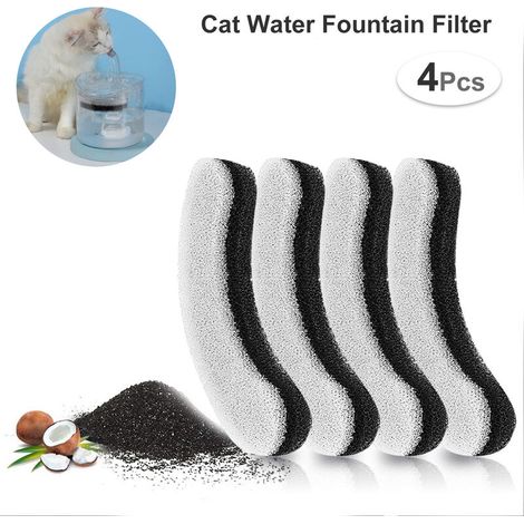 VURAHOME - 4pcs filtres pour 61OZ / 1.8L filtres de fontaine de chat transparents fontaines à boire filtres à charbon actif filtres de remplacement pour fontaines de chat (1/5)
