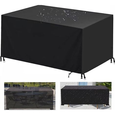Housse Salon de Jardin, 420D Tissu Oxford Housse Table de Jardin, Housses de Meuble Bâche de Protection Imperméable Résiste Aux UV Table Canapé Inclinable Chaises (180x120x74cm) (1/5)