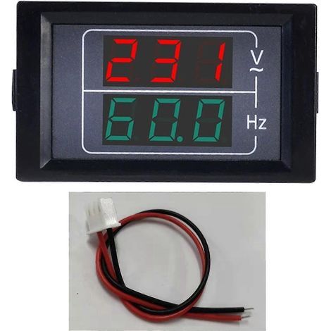 Voltmètre-fréquencemètre numérique à double affichage LED AC (1/5)