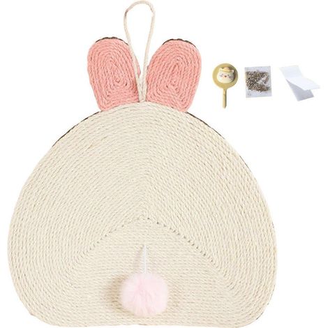Vertical Chat Griffering Mat Sisal Chat Grifferer avec Boucle suspendue Mignon Animal Shape Chat Griffer Pad Protects Furniture pour Intérieur Chats (1/5)