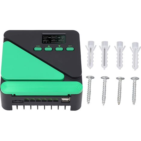 Contrôleur charge solaire MPPT 12V 24V avec écran LCD, régulateur intelligent pour batterie AGM Gel Lithium