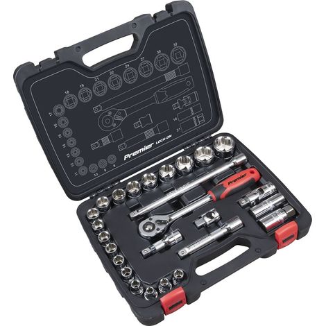 Sealey AK27482 Premier Lock-On Socket Set 1/2""Sq Drive 26pc