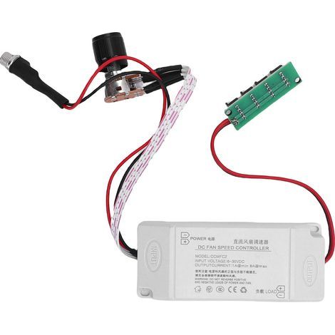 Ortviai Régulateur de vitesse manuel pour ventilateurs et pompes 6-30 V CC, 2/3/4 fils, interface 4 broches, courant ≤6 A (1/5)