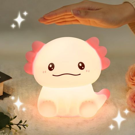 Veilleuse , Rechargeable USB Veilleuse Tactile en Silicone 3 Niveaux Réglables Chaude & 7 Couleurs Minuterie Lampe de Chevet Kawaii, pour Salon, Déco de Table, Cadeau (1/5)