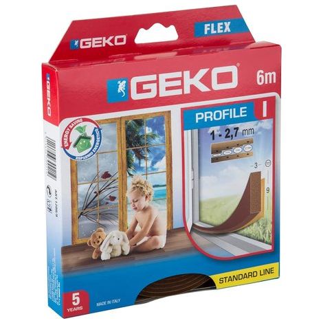 Guarnizione in PVC marrone con profilo a I 3x9mm, lunghezza 6M. (1/2)