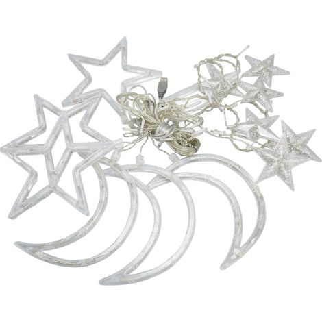 Guirlande lumineuse LED Lune Étoile Chaude 8 Modes Décoration Maison Lumière Fête Mariage (1/5)