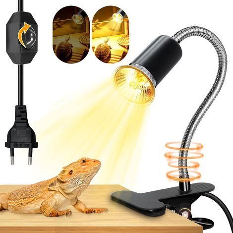 Klemmleuchte, 40 cm Schwanenhals, E27 Keramikfassung, Dimmschalter, für Reptilien und Pflanzen (1/5)