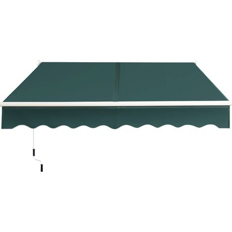Tenda da sole retrattile 245 x 200 cm angolo regolabile 40°-100° facile da installare moderna alluminio verde 200013627