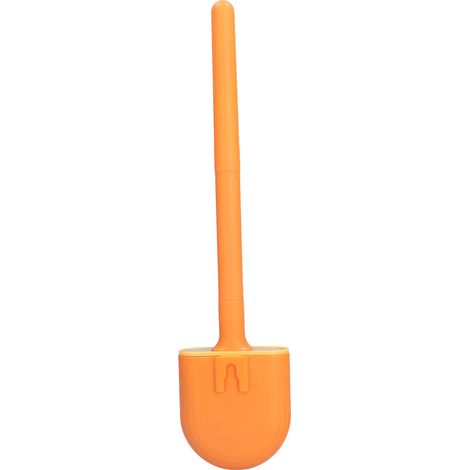 Wandmontierter WC-Bürstenhalter mit Abtropfgestell und abnehmbarem Griff, Reinigungsset für Badezimmer zu Hause und im Hotel, orange (1/5)