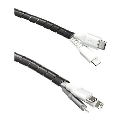 Muntra-2 tubes de 5 mx 22 mm Passe-câble, idéal pour la gestion des câbles et pour les protéger contre les animaux de compagnie, 10 m - Noir (1/5)