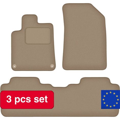 Tapis de sol pour voiture, ajustement personnalisé pour Peugeot 407, matériau synthétique durable, Beige (1/5)