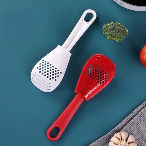 2 Cuillère de Cuisine,Plastique Multifonctionnelle,Écumoire Presse-Ail Séparateur Œuf,Cuisine (1/5)