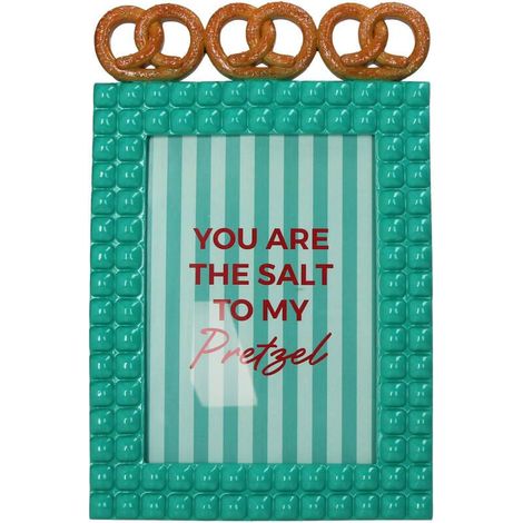 Cadre Photo Design Bretzel en Polyrésine Turquoise 13 x 18 cm - Décoration Originale - PANGIVO (1/4)