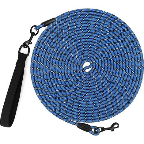 Hundeleine 5 m/10 m/20 m/30 m, gepolsterter Griff, Trainingsleine für kleine bis große Hunde, Blau 20 m (1/5)