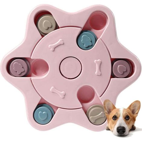 Gioco Educativo per Cani e Gatti Dispenser Crocchette Interattivo Animali Rosa (1/4)