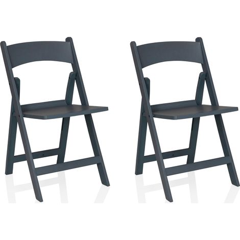 Gartenstuhl / Klappstuhl Travano 1 (2er Pack / 2 Stühle) Kunststoff grau hjh LIVING (1/5)