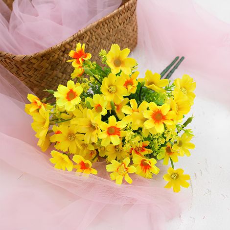 Fleurs artificielles, 2 bouquets de plantes de balcon et d'intérieur, fleurs en plastique (1/5)