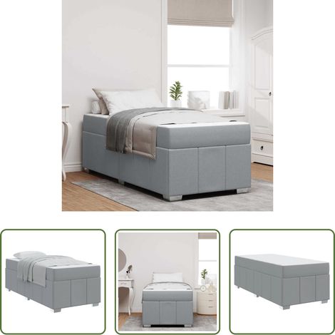 vidaXL Stoffbett - Bettrahmen mit Matratze Hellgrau 80 x 200 cm Stoff (1/5)
