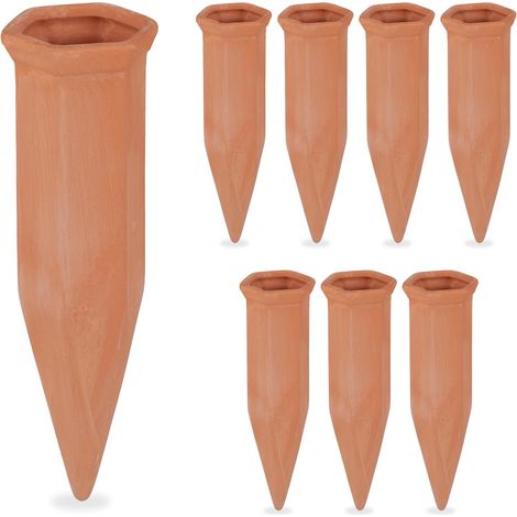 Cônes Arrosage Terre Cuite - Lot de 8 - Compatible Bouteilles PET 1.5L - Pour Plantes Intérieur Balcon - Arrosage (1/5)