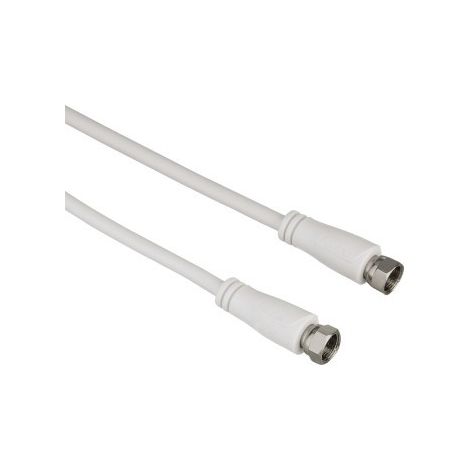 Hama 122501 SAT Kabel 3m F weiß doppelt geschirmt 90 dB