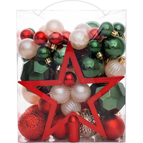 Set di decorazioni natalizie in plastica efficienti, 50 pezzi (1/2)