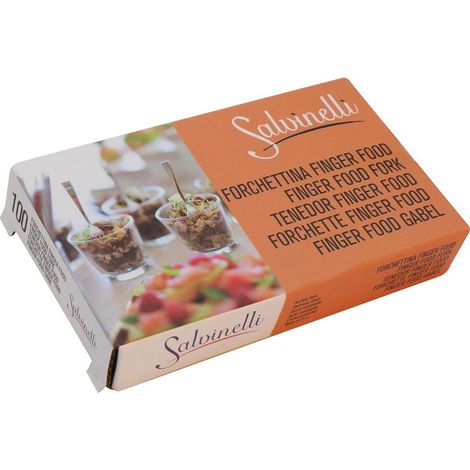 Salvinelli Spritz scatola da 100 pezzi forchettina finger food acciaio inox 18/C