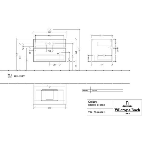 Villeroy & Boch C10800VM Lavabo US Collaro C10800 800x548