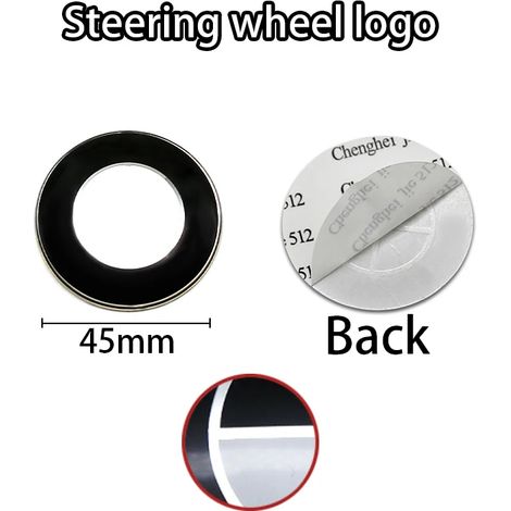 (45 mm Noir Blanc) - Logo BMW noir et blanc pour voiture, emblème de capot avant, badge arrière, cache-moyeu, autocollant pour volant, accessoires 45 mm (1/5)