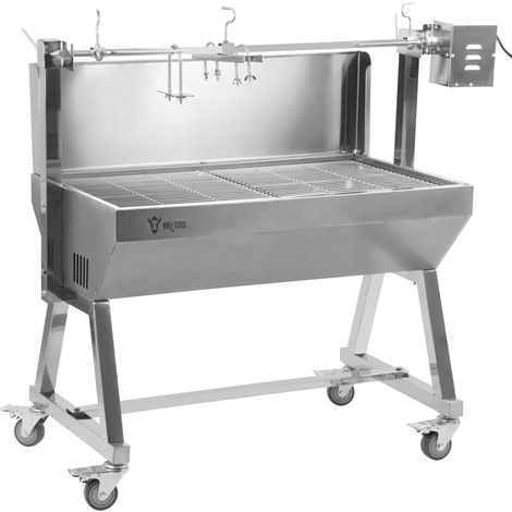 BBQ-Toro Mobiler Edelstahl Spanferkelgrill, bis 60 kg, Rotisserie Grill Mit Motor, Spießbratengrill (1/5)