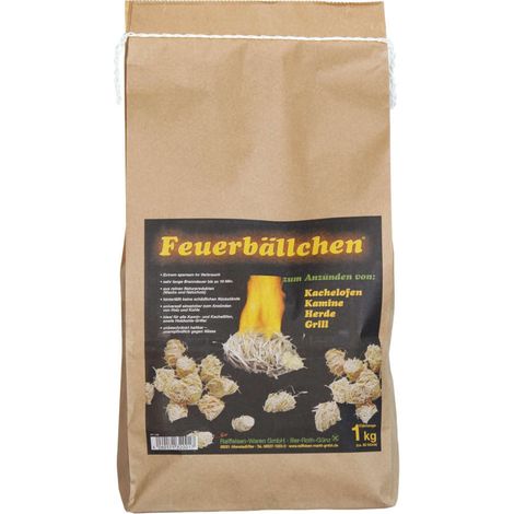 1 kg (aprox. 80 unidades) bolas de fuego, encendedores para chimeneas, encendedores para hornos de cera y madera natural